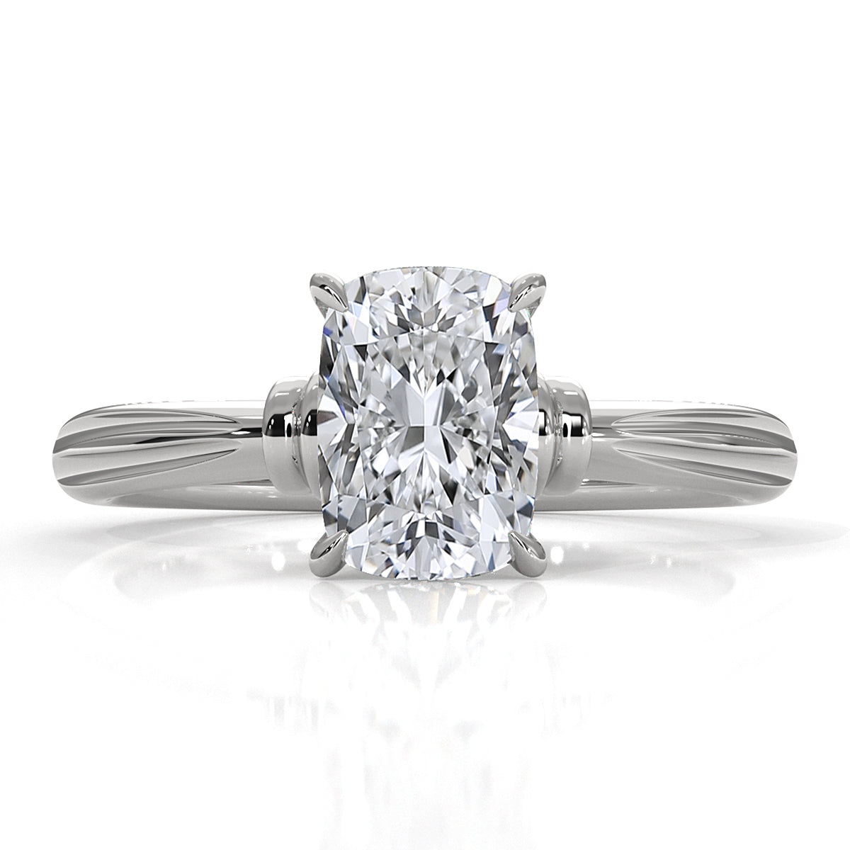 4.2g Ridged Solitaire Prong Set Lab Grown Diamond Engagement Ring IGI Certified 2.6mm 1.00 Ctw.