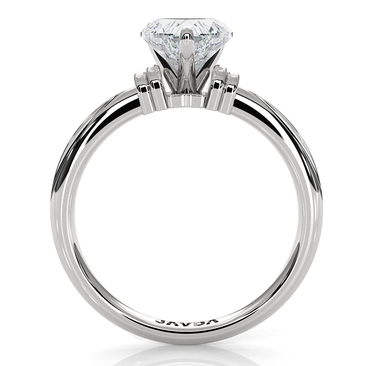 4.2g Ridged Solitaire Prong Set Lab Grown Diamond Engagement Ring IGI Certified 2.6mm 1.00 Ctw.