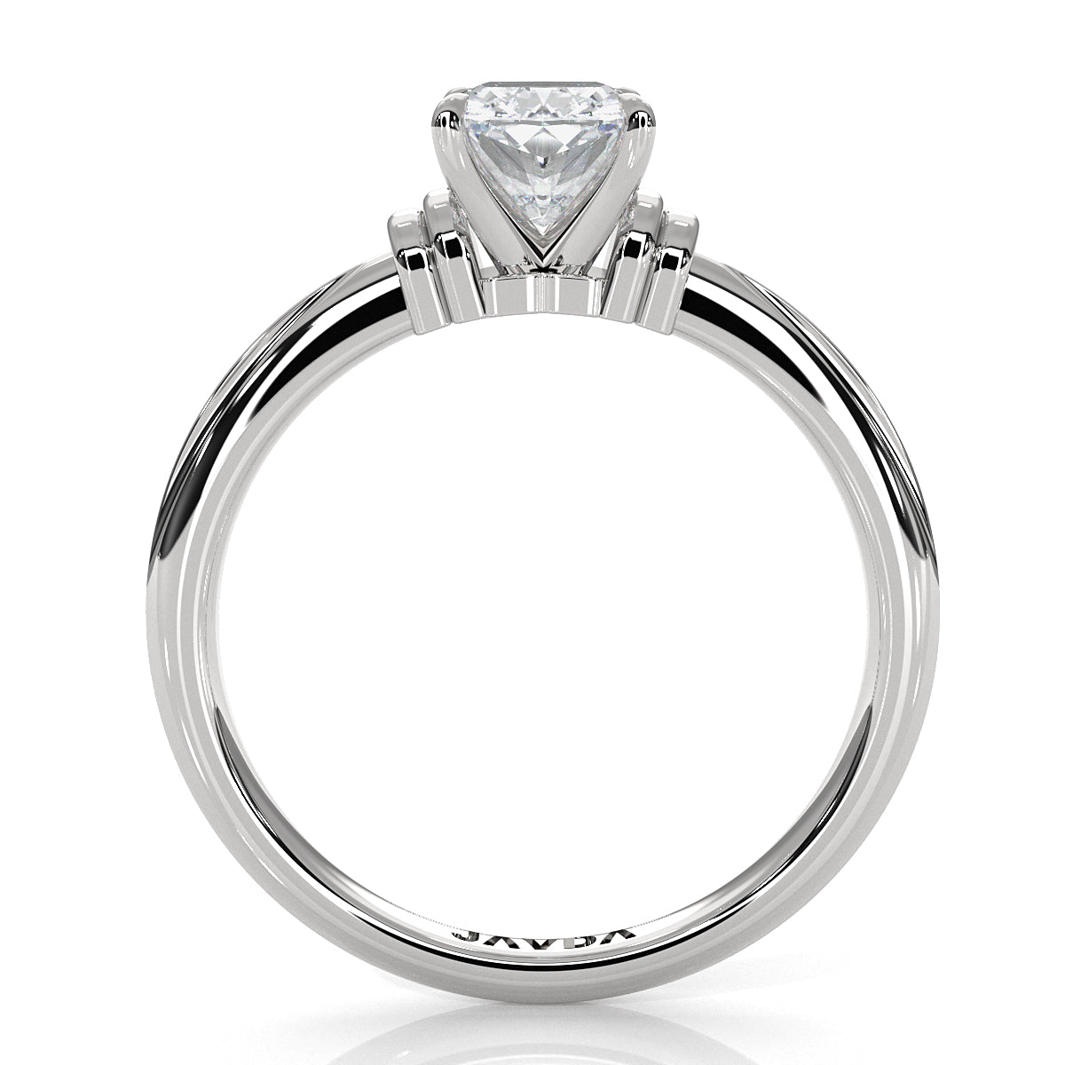 4.2g Ridged Solitaire Prong Set Lab Grown Diamond Engagement Ring IGI Certified 2.6mm 1.00 Ctw.
