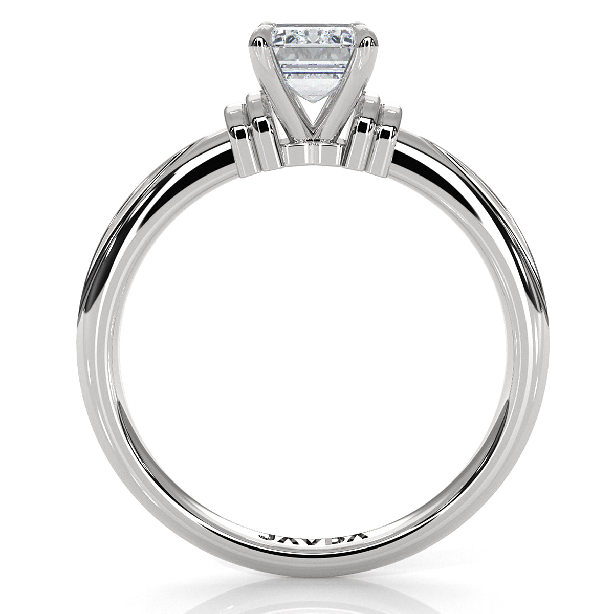 4.2g Ridged Solitaire Prong Set Lab Grown Diamond Engagement Ring IGI Certified 2.6mm 1.00 Ctw.