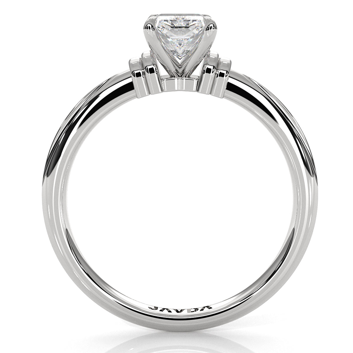 4.2g Ridged Solitaire Prong Set Lab Grown Diamond Engagement Ring IGI Certified 2.6mm 1.00 Ctw.