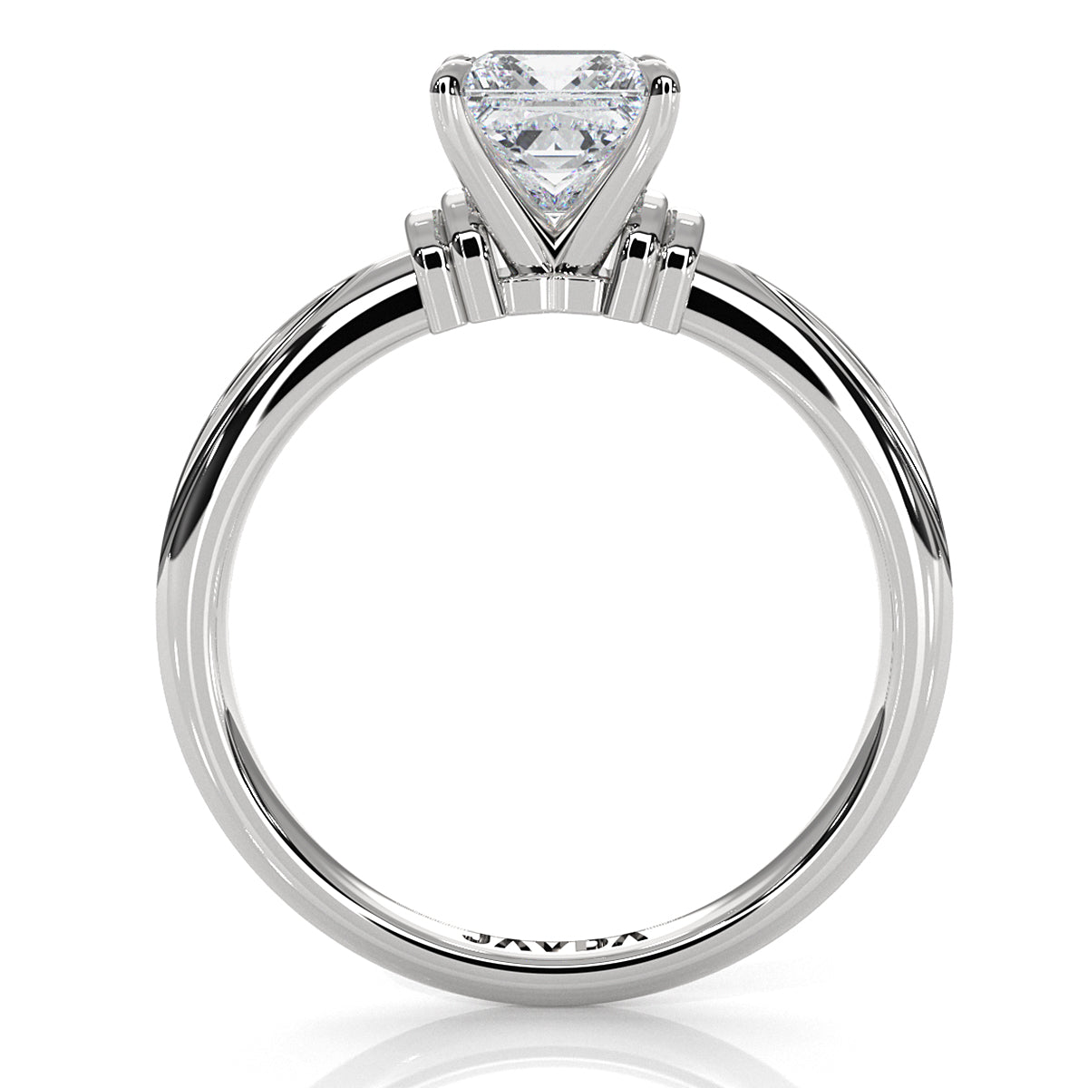 4.2g Ridged Solitaire Prong Set Lab Grown Diamond Engagement Ring IGI Certified 2.6mm 1.00 Ctw.