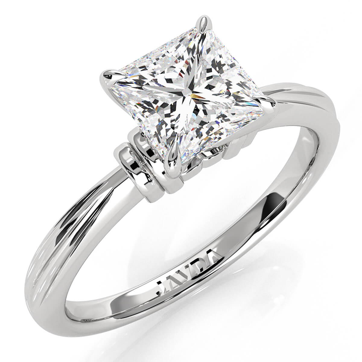 4.2g Ridged Solitaire Prong Set Lab Grown Diamond Engagement Ring IGI Certified 2.6mm 1.00 Ctw.