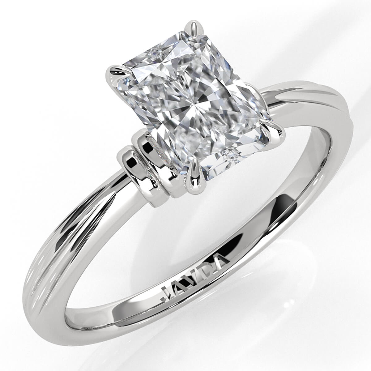 4.2g Ridged Solitaire Prong Set Lab Grown Diamond Engagement Ring IGI Certified 2.6mm 1.00 Ctw.