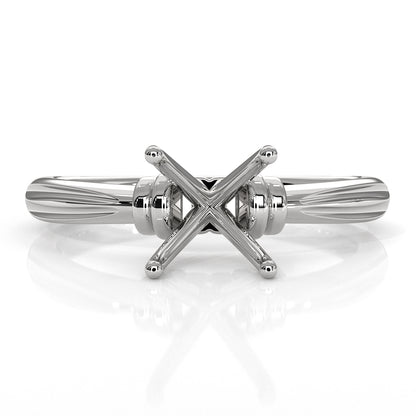 4.2g Ridged Solitaire Engagement Ring Setting Semi Mount 2.6mm