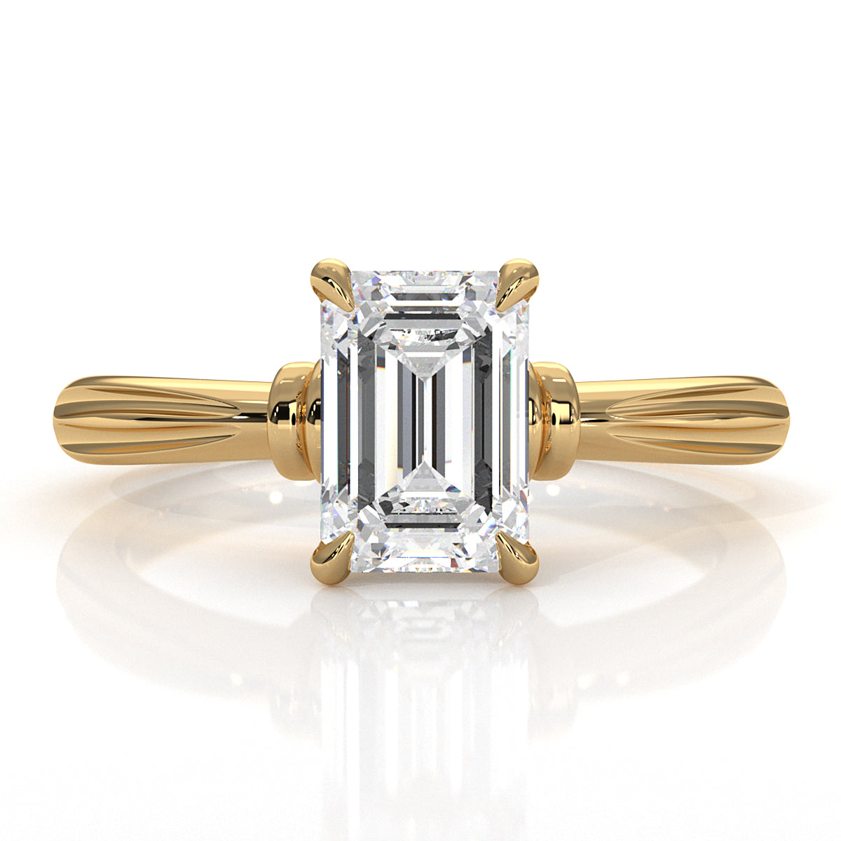 4.2g Ridged Solitaire Prong Set Lab Grown Diamond Engagement Ring IGI Certified 2.6mm 1.00 Ctw.