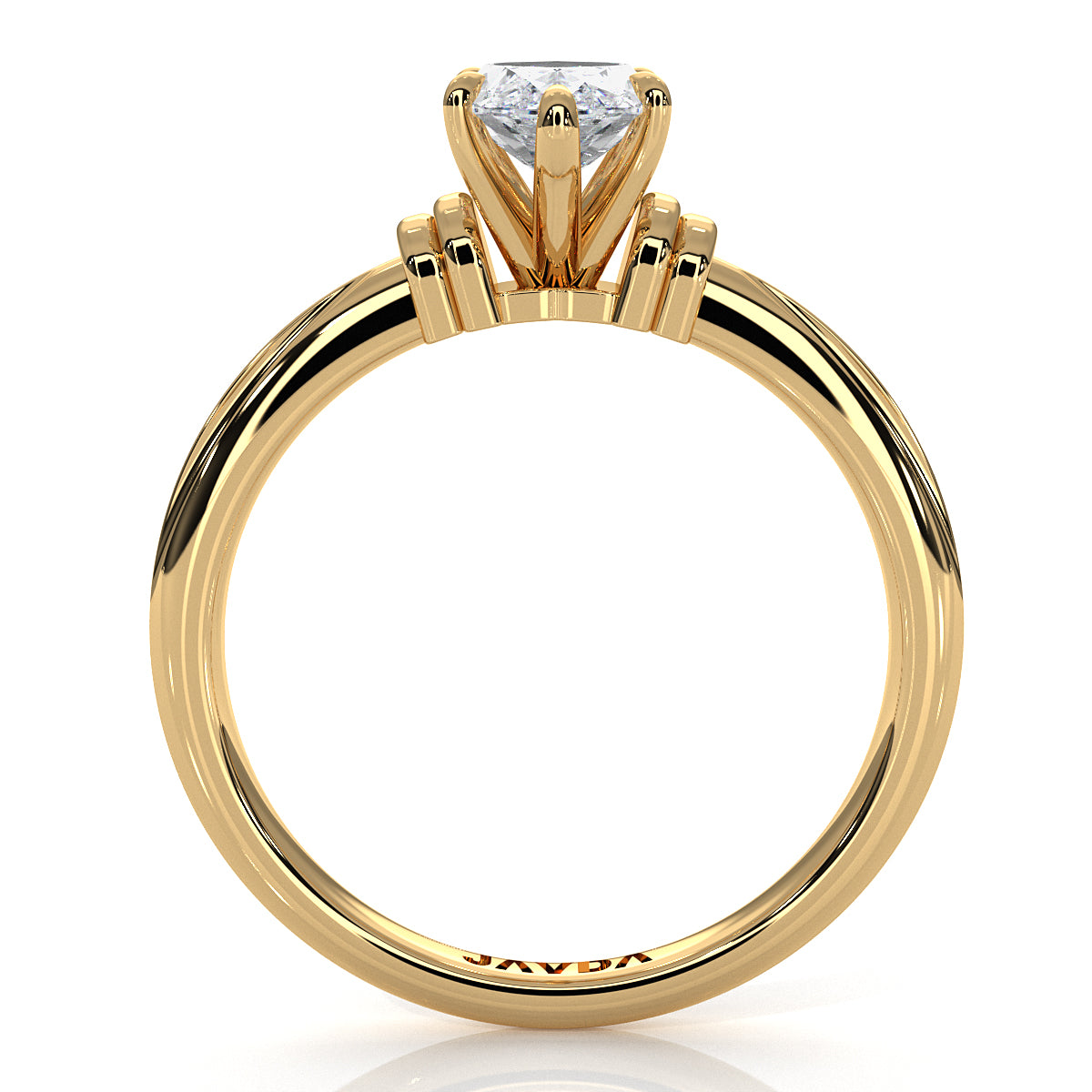 4.2g Ridged Solitaire Prong Set Lab Grown Diamond Engagement Ring IGI Certified 2.6mm 1.00 Ctw.