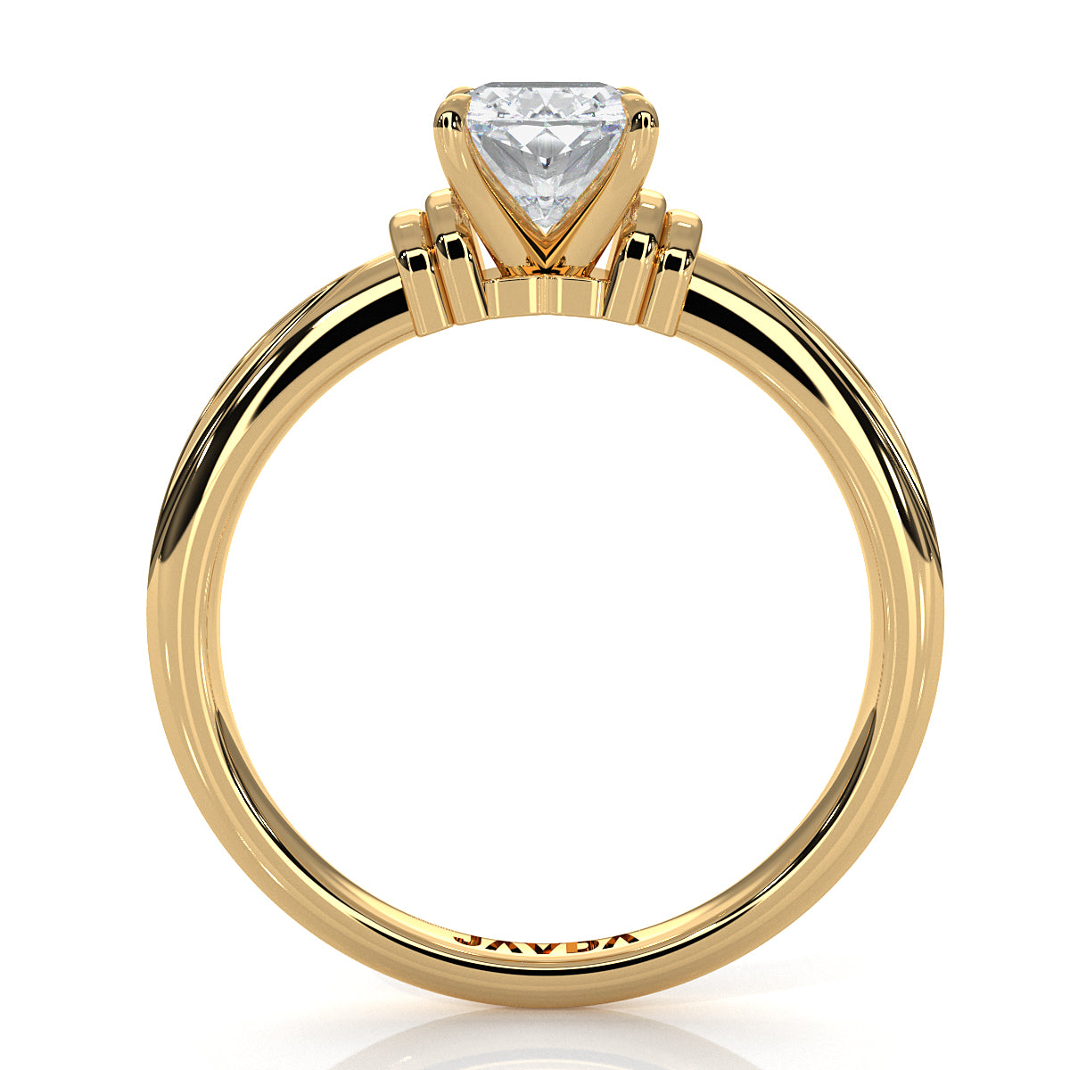 4.2g Ridged Solitaire Prong Set Lab Grown Diamond Engagement Ring IGI Certified 2.6mm 1.00 Ctw.