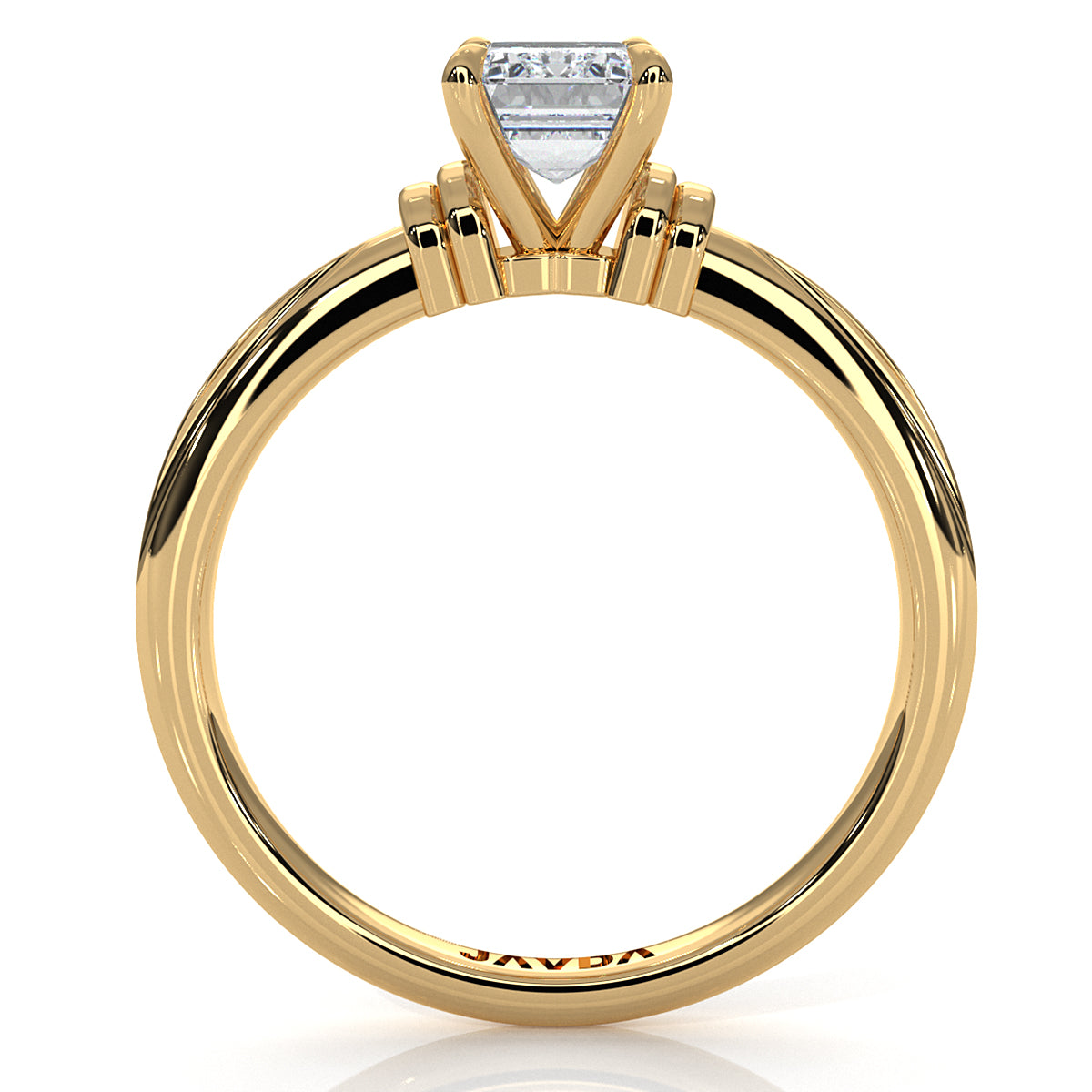 4.2g Ridged Solitaire Prong Set Lab Grown Diamond Engagement Ring IGI Certified 2.6mm 1.00 Ctw.