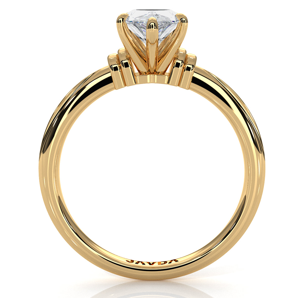 4.2g Ridged Solitaire Prong Set Lab Grown Diamond Engagement Ring IGI Certified 2.6mm 1.00 Ctw.