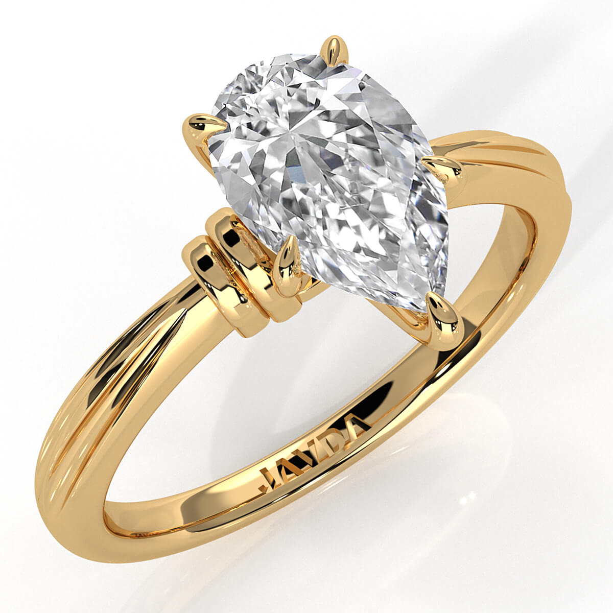 4.2g Ridged Solitaire Prong Set Lab Grown Diamond Engagement Ring IGI Certified 2.6mm 1.00 Ctw.
