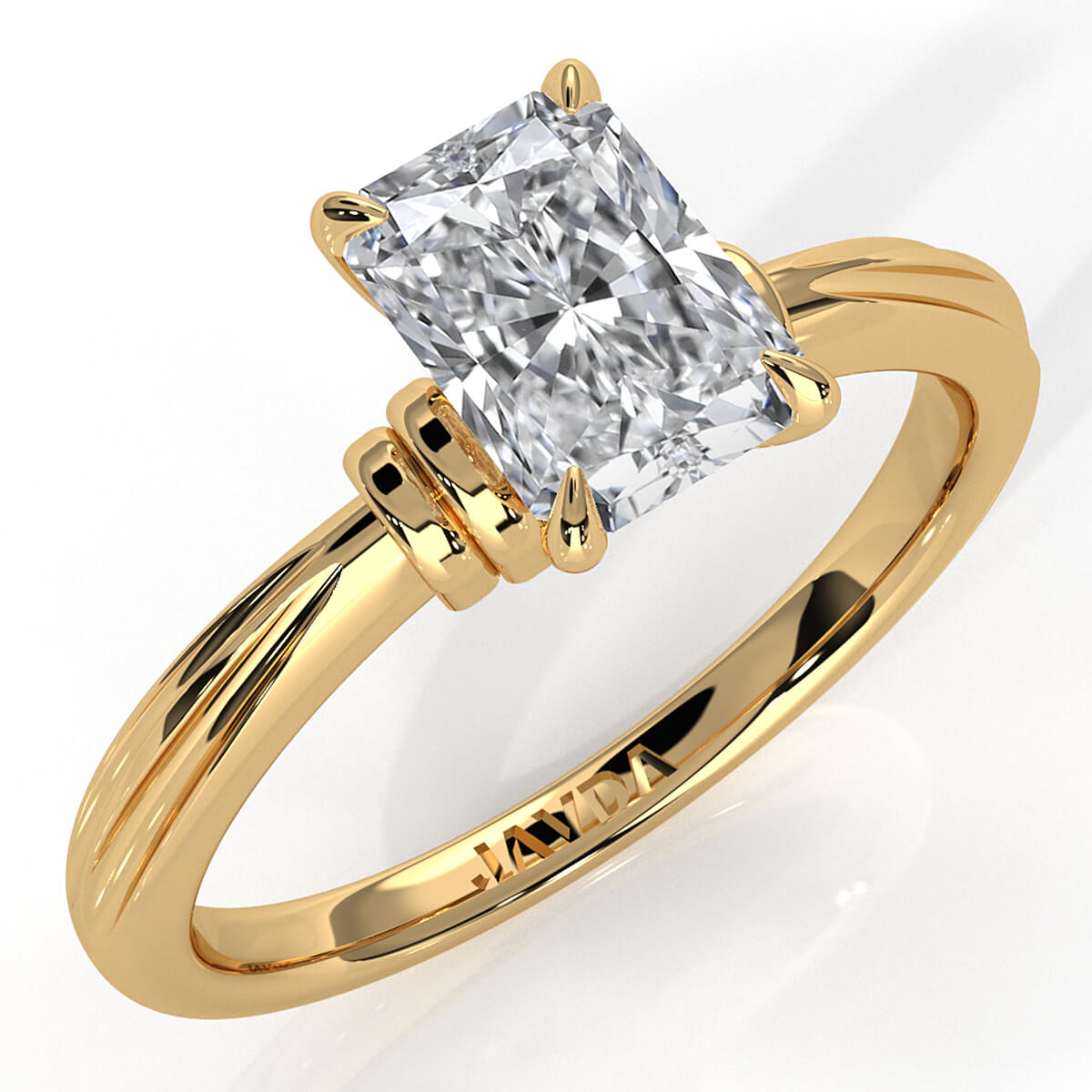 4.2g Ridged Solitaire Prong Set Lab Grown Diamond Engagement Ring IGI Certified 2.6mm 1.00 Ctw.