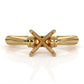 4.2g Ridged Solitaire Engagement Ring Setting Semi Mount 2.6mm