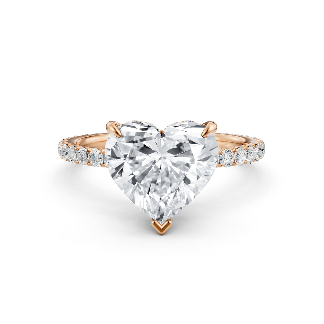 Hidden Halo French U Cut Pave Set Lab Grown Diamond Engagement Ring IGI Certified 2.60 Ctw.