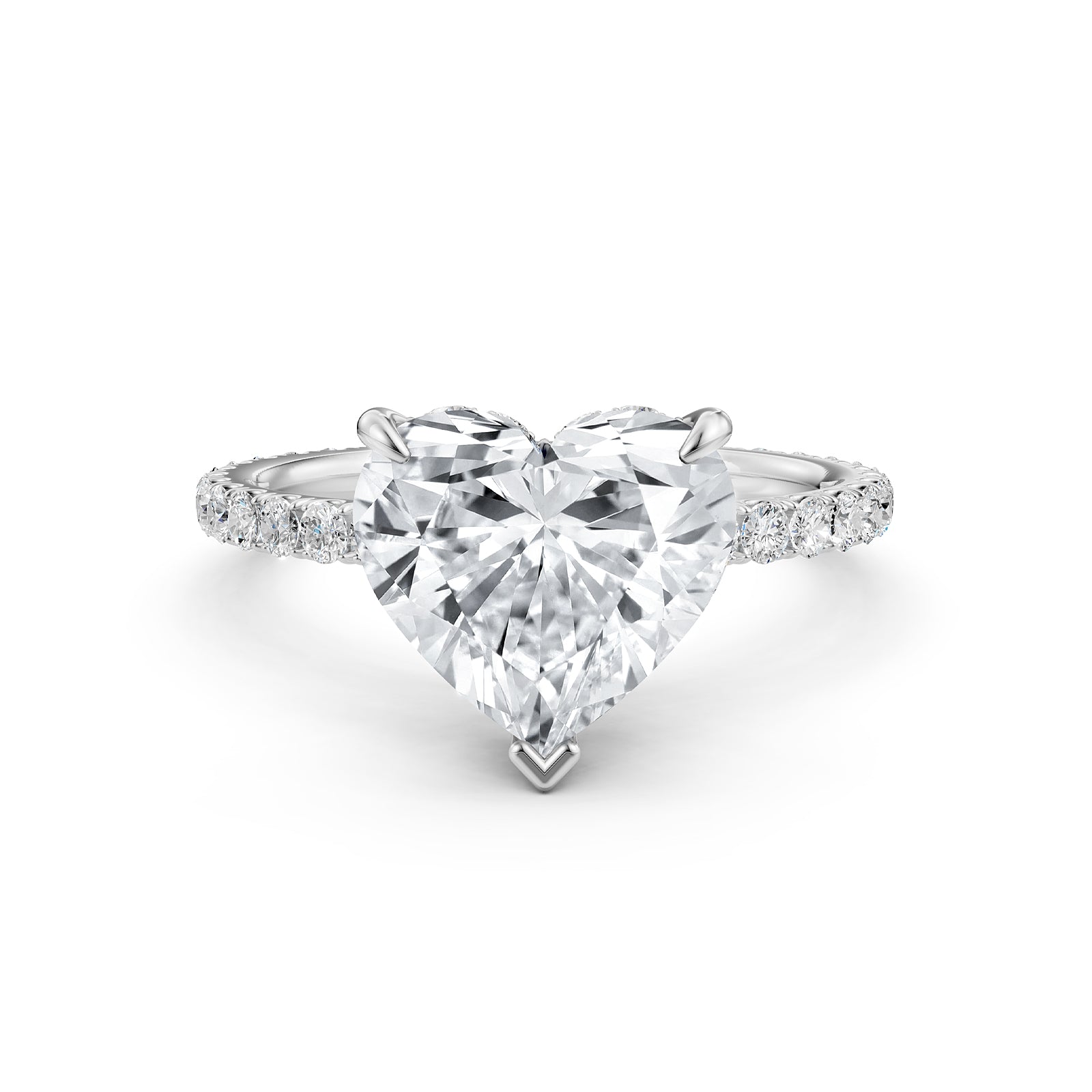 Hidden Halo French U Cut Pave Set Lab Grown Diamond Engagement Ring IGI Certified 2.60 Ctw.