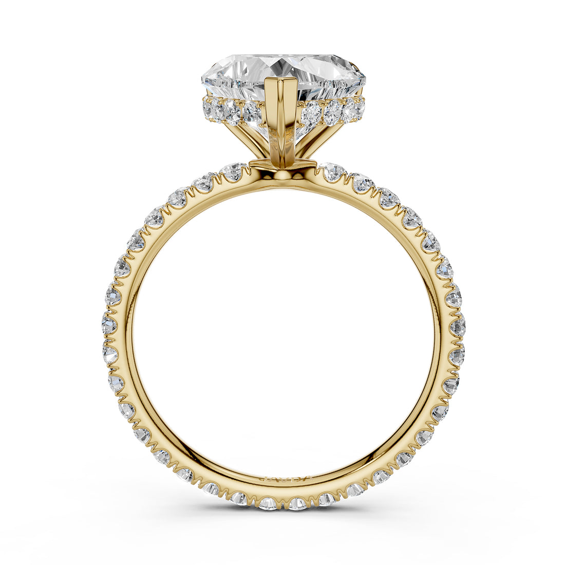 Hidden Halo French U Cut Pave Set Lab Grown Diamond Engagement Ring IGI Certified 2.60 Ctw.