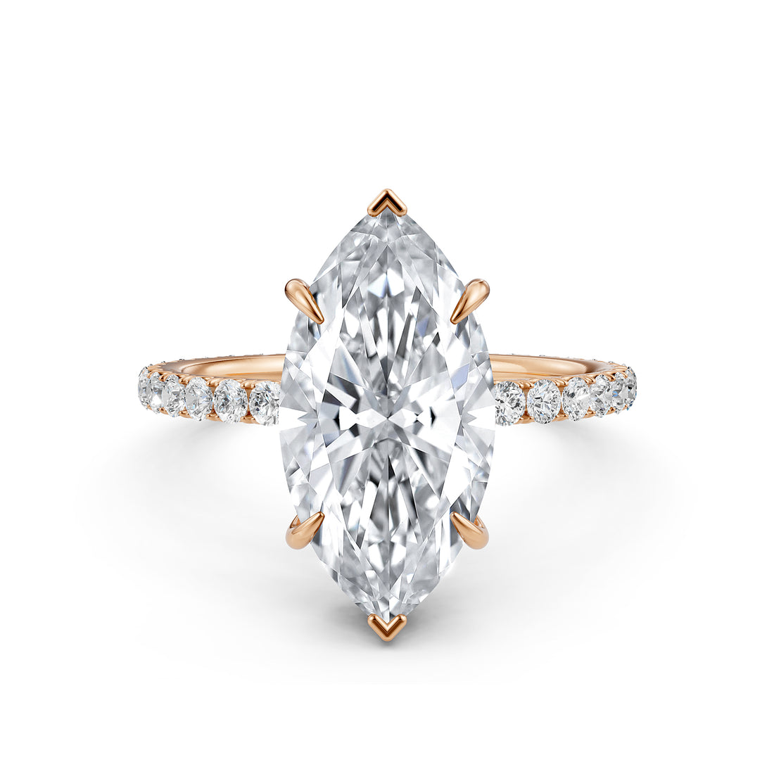 Hidden Halo French U Cut Pave Set Lab Grown Diamond Engagement Ring IGI Certified 2.60 Ctw.