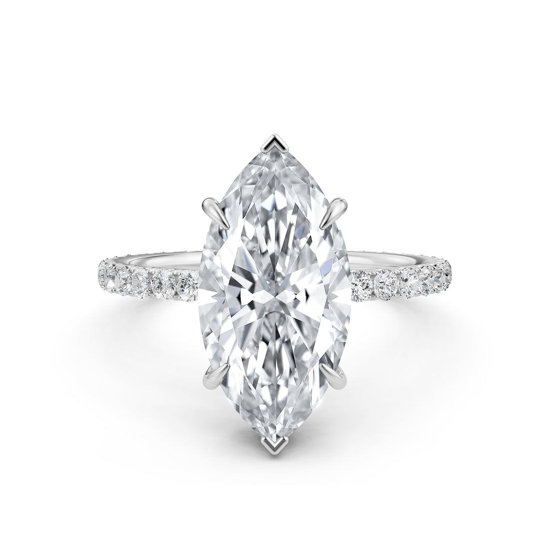 Hidden Halo French U Cut Pave Set Lab Grown Diamond Engagement Ring IGI Certified 2.60 Ctw.