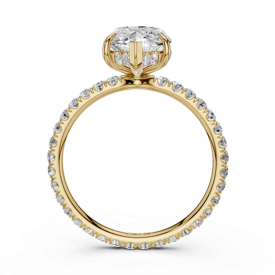 Hidden Halo French U Cut Pave Set Lab Grown Diamond Engagement Ring IGI Certified 2.60 Ctw.