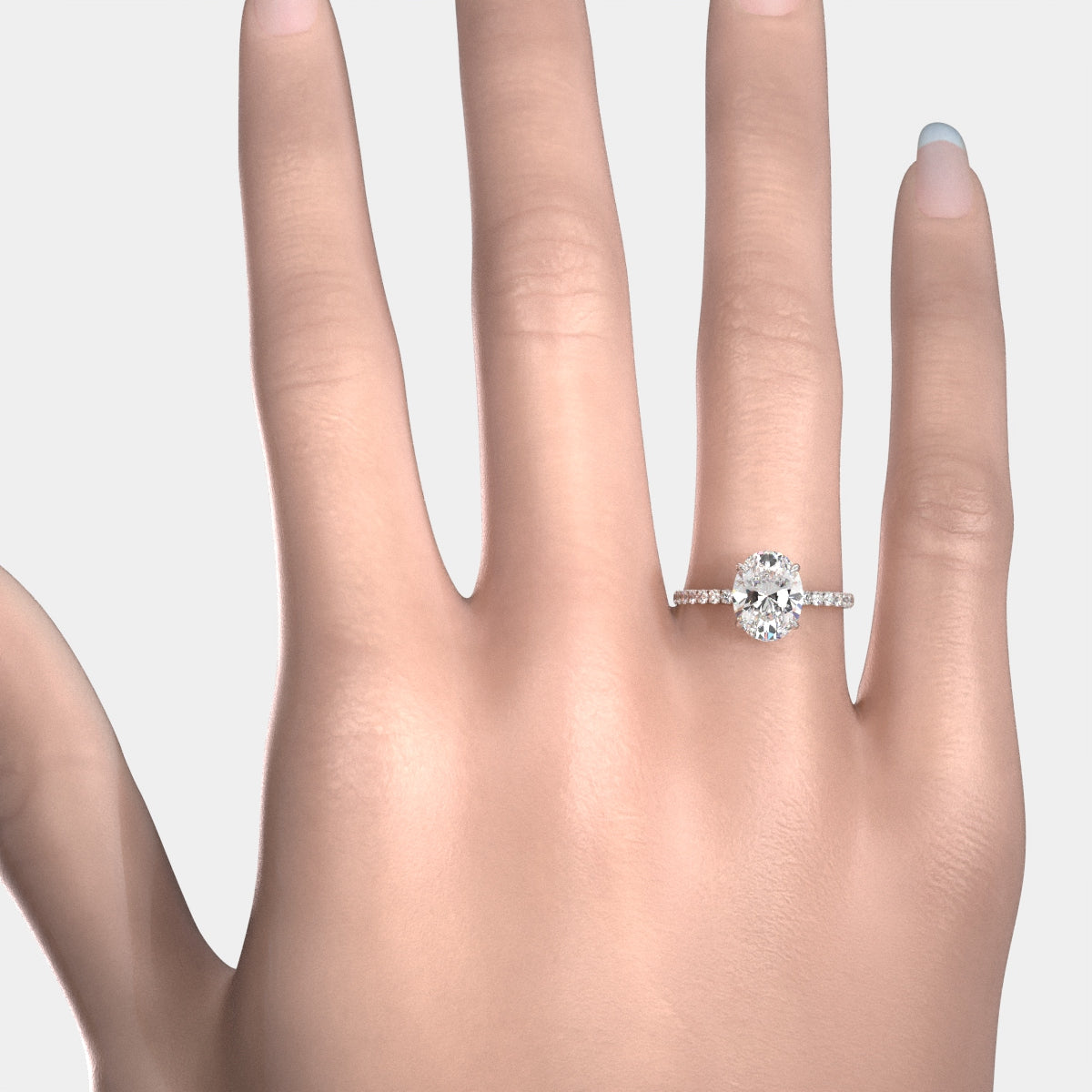 Hidden Halo French U Cut Pave Set Lab Grown Diamond Engagement Ring IGI Certified 2.60 Ctw.