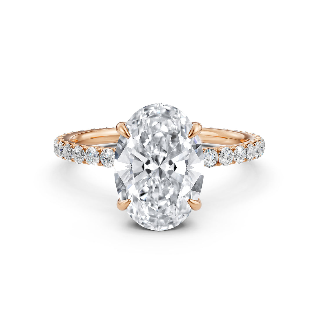 Hidden Halo French U Cut Pave Set Lab Grown Diamond Engagement Ring IGI Certified 2.60 Ctw.