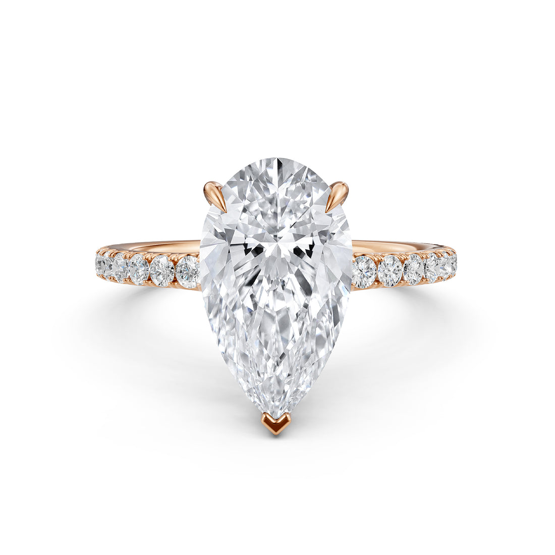 Hidden Halo French U Cut Pave Set Lab Grown Diamond Engagement Ring IGI Certified 2.60 Ctw.