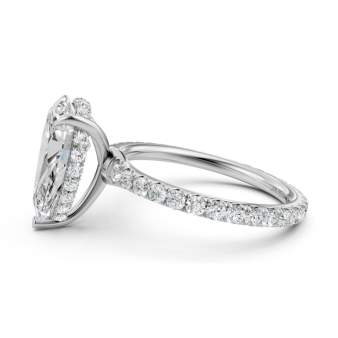 Hidden Halo French U Cut Pave Set Lab Grown Diamond Engagement Ring IGI Certified 2.60 Ctw.