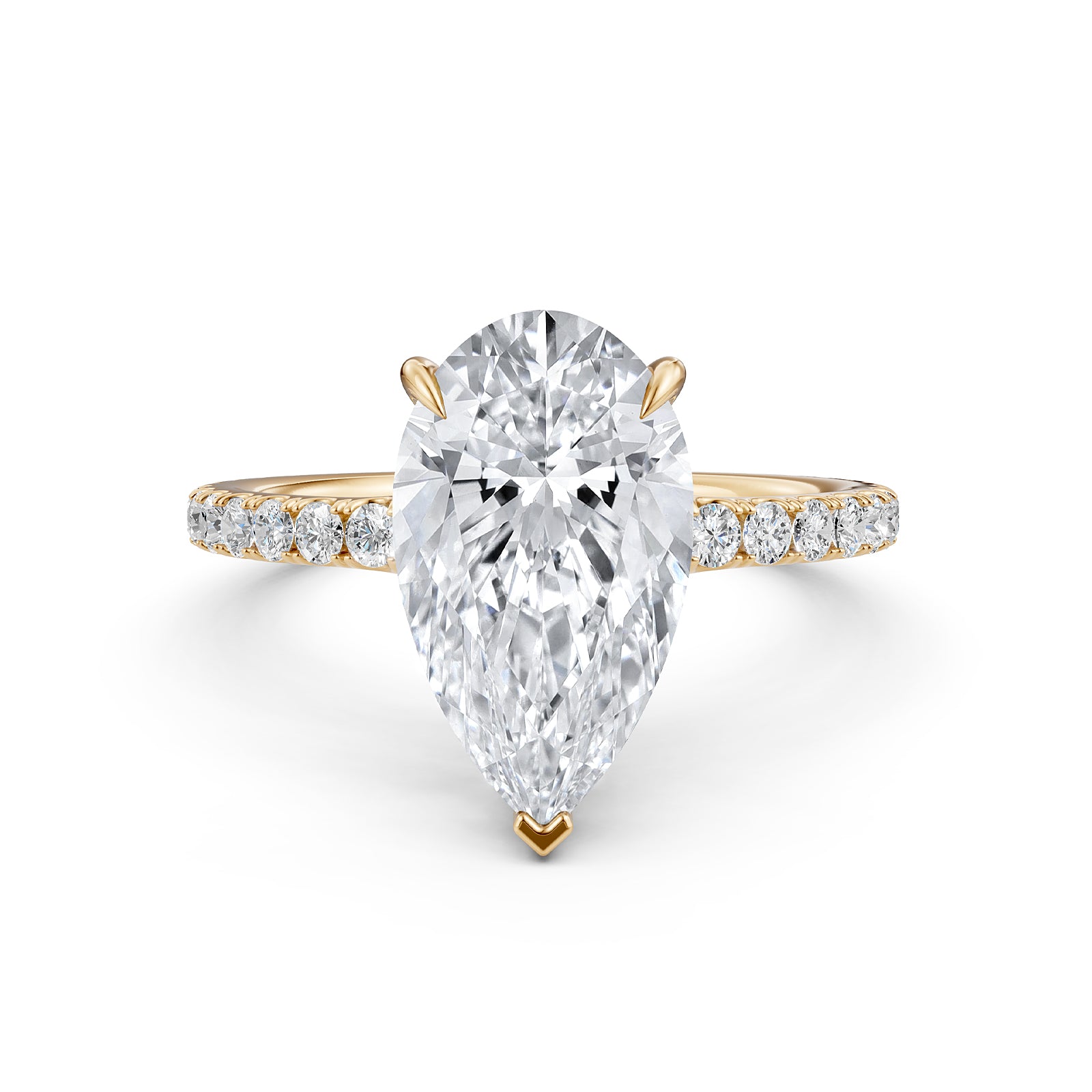 Hidden Halo French U Cut Pave Set Lab Grown Diamond Engagement Ring IGI Certified 2.60 Ctw.