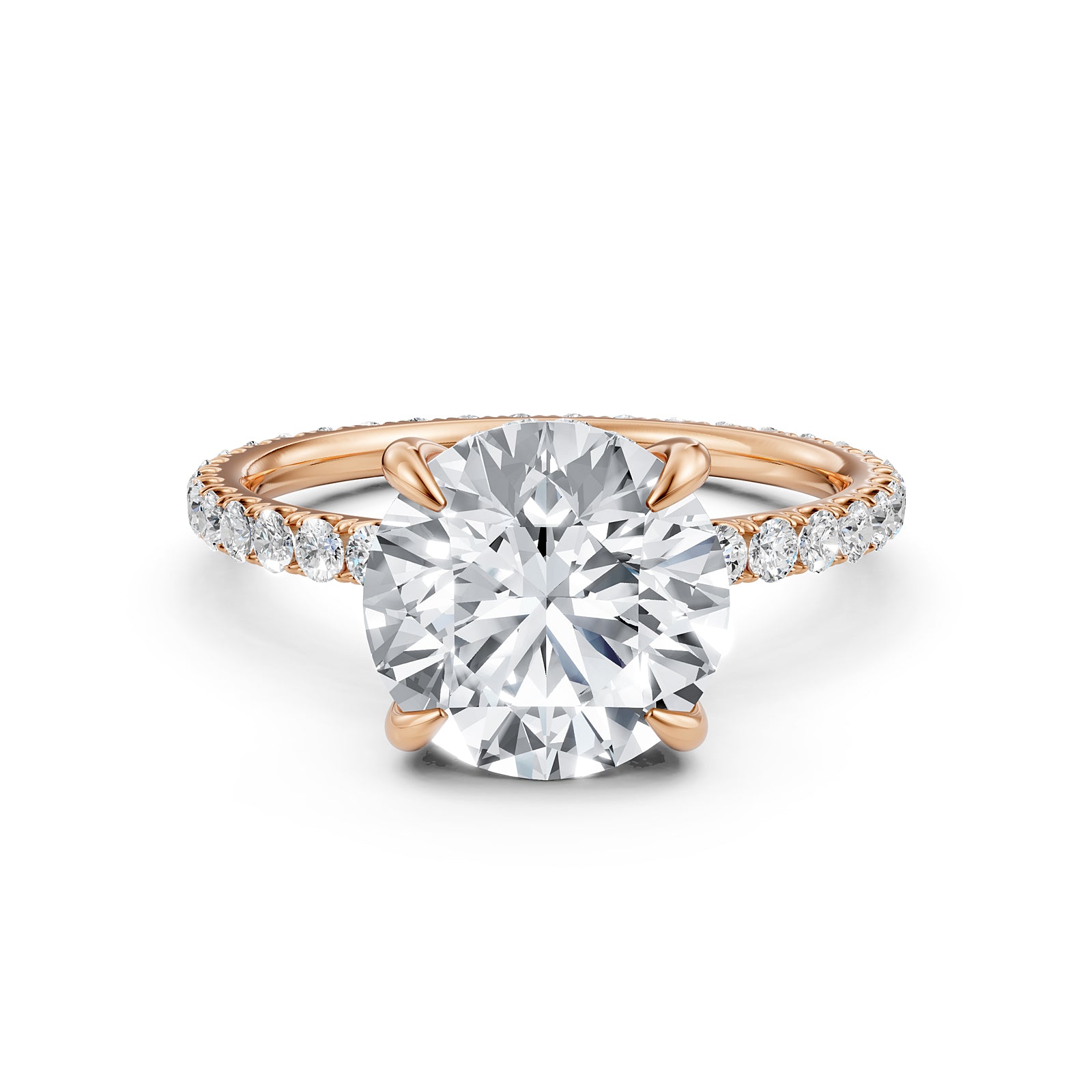 Hidden Halo French U Cut Pave Set Lab Grown Diamond Engagement Ring IGI Certified 2.60 Ctw.
