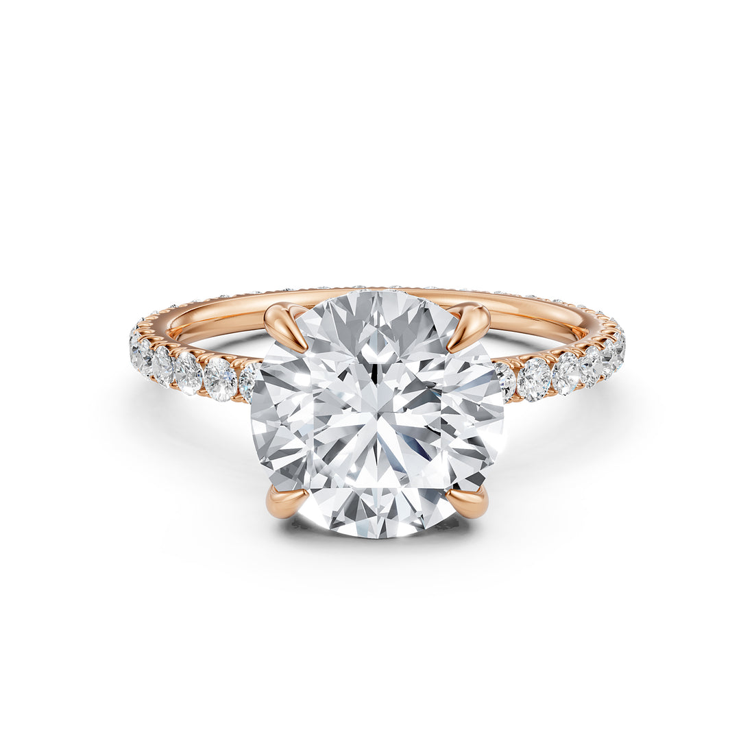 Hidden Halo French U Cut Pave Set Lab Grown Diamond Engagement Ring IGI Certified 2.60 Ctw.