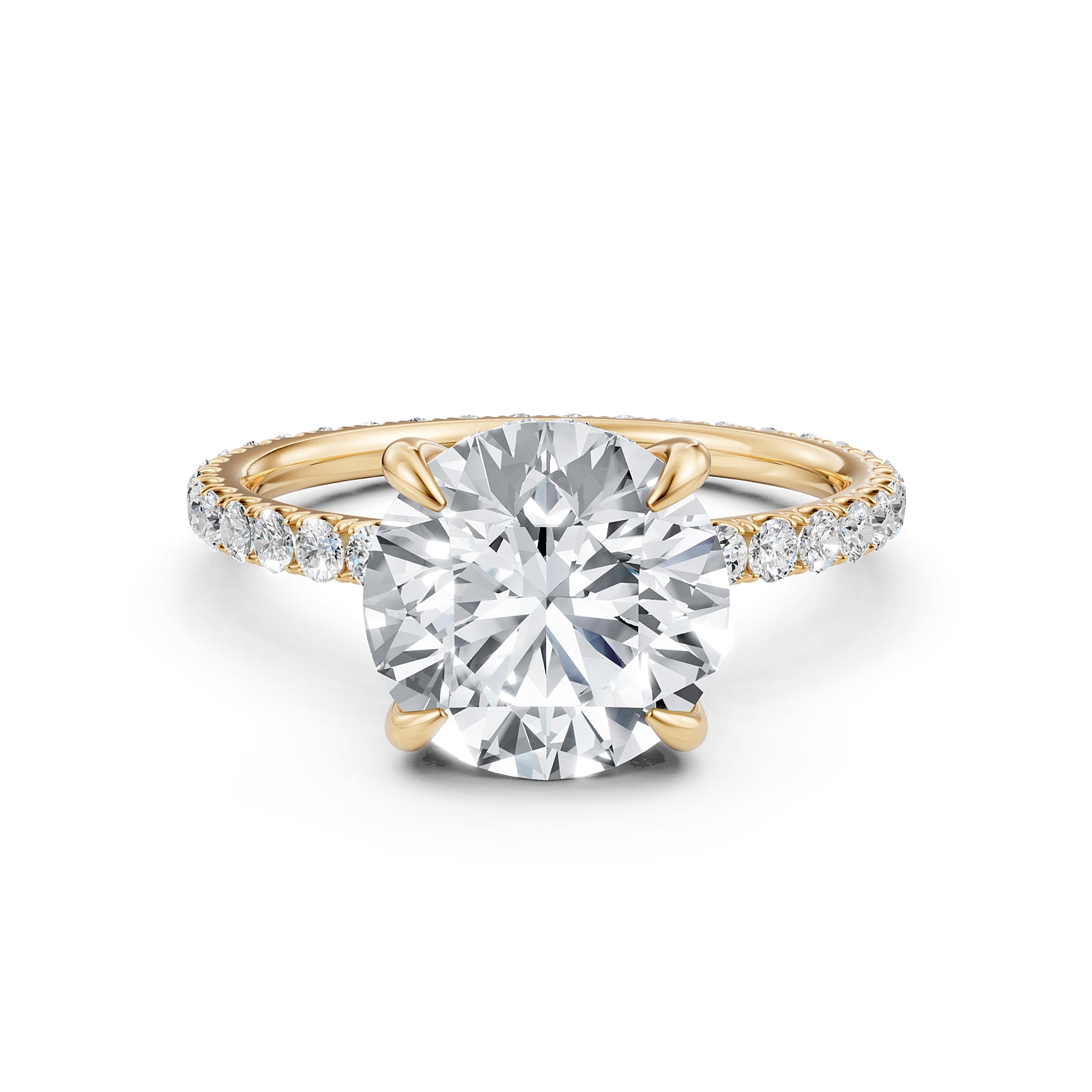 Hidden Halo French U Cut Pave Set Lab Grown Diamond Engagement Ring IGI Certified 2.60 Ctw.