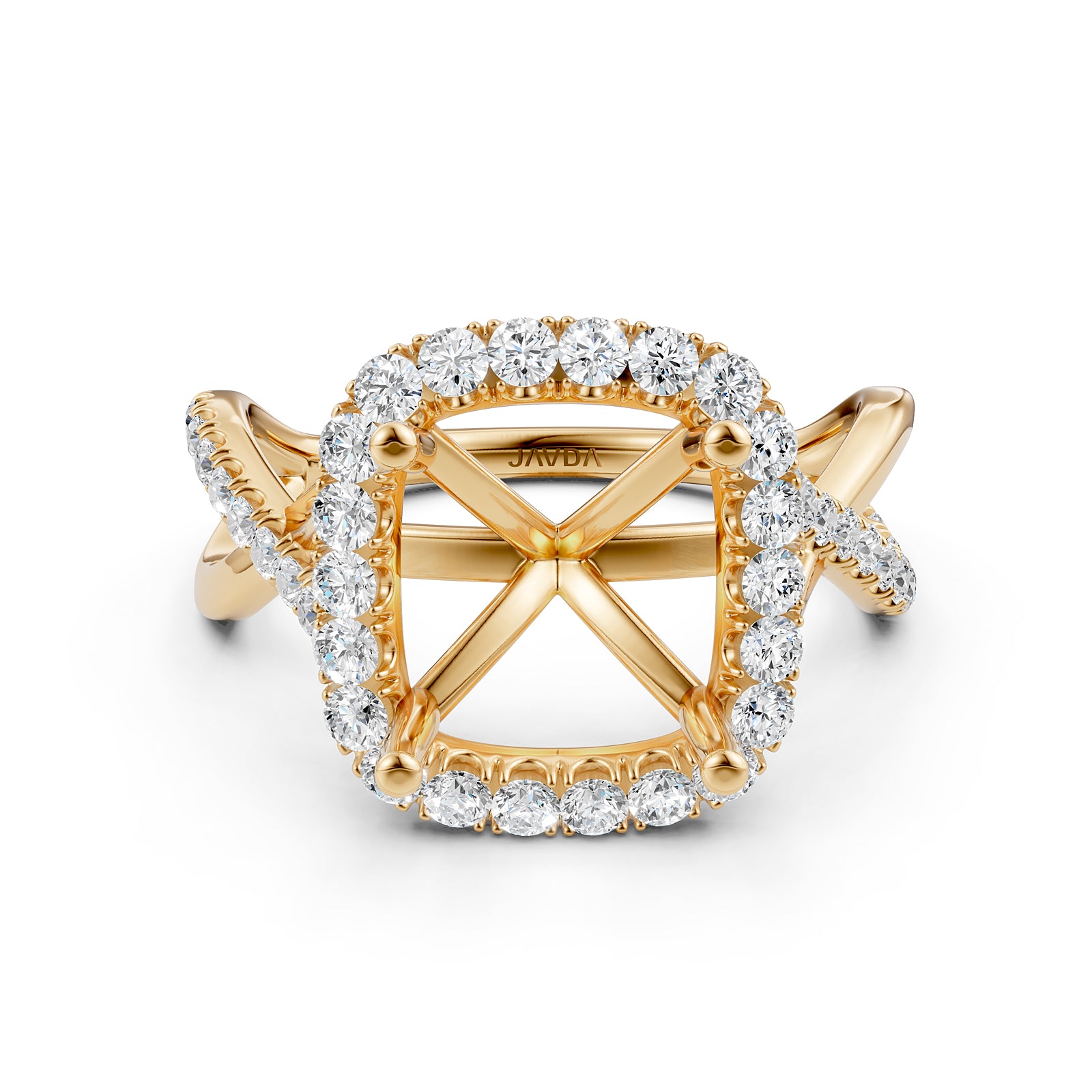 Twisted Halo XOXO Style Semi Mount Lab Grown Diamond Engagement Ring 0.70Ct.