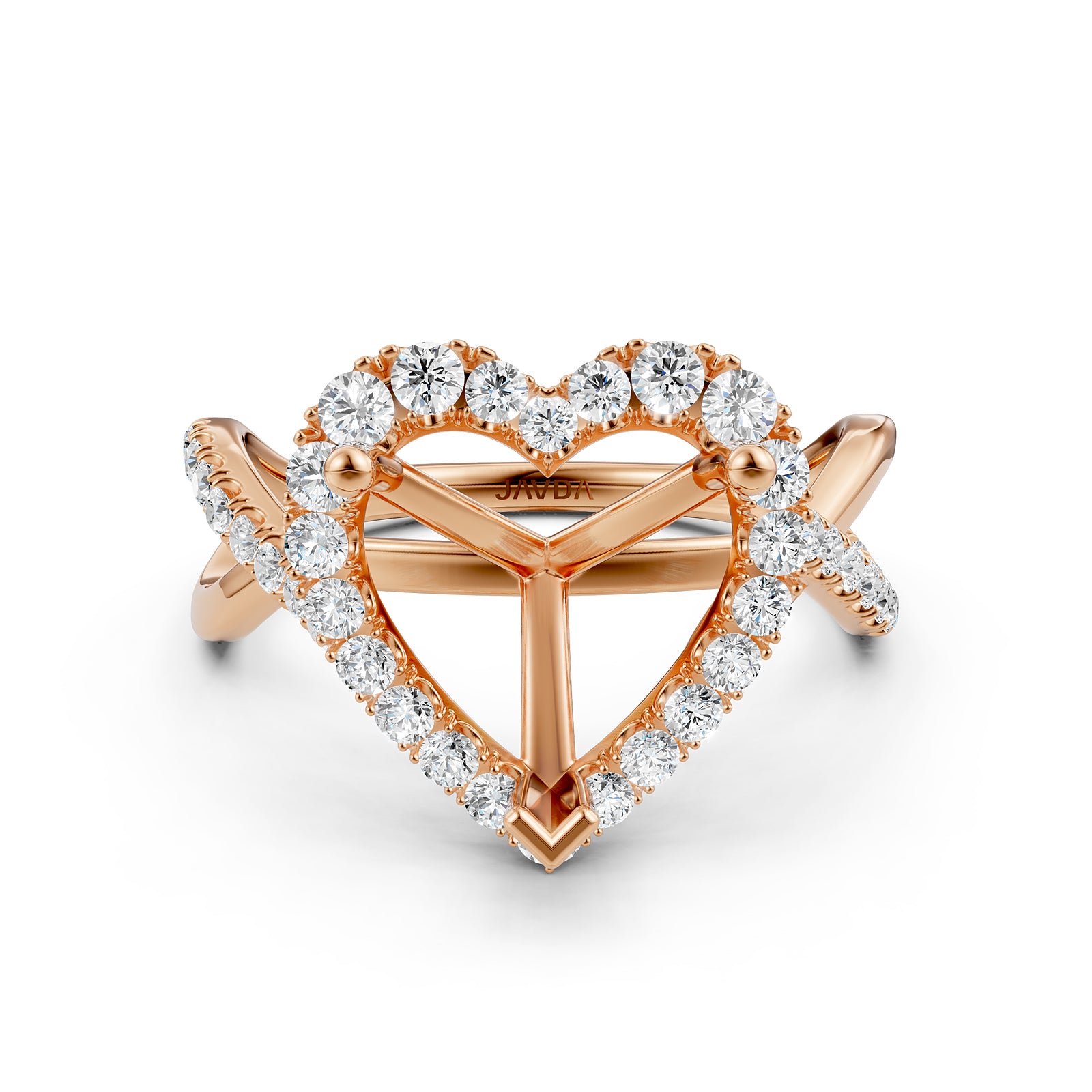 Twisted Halo XOXO Style Semi Mount Lab Grown Diamond Engagement Ring 0.70Ct.