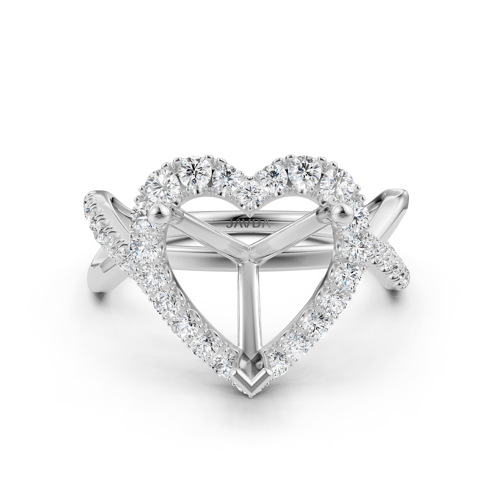 Twisted Halo XOXO Style Semi Mount Lab Grown Diamond Engagement Ring 0.70Ct.