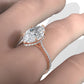 Cathedral Marquise Halo French U Pave Set Diamond Engagement Ring