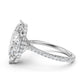 Cathedral Marquise Halo French U Pave Set Diamond Engagement Ring