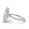 Cathedral Marquise Halo French U Pave Set Diamond Engagement Ring