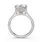 Cathedral Style Halo French U Pave Set Lab Grown Diamond Engagement Ring IGI Certified 4.55 Ctw.