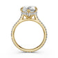 Cathedral Style Halo French U Pave Set Lab Grown Diamond Engagement Ring IGI Certified 4.55 Ctw.