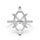 Cathedral Style Halo French U Pave Set Semi Mount Lab Grown Diamond Engagement Ring 0.55Ct.