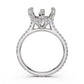 Cathedral Style Halo French U Pave Set Semi Mount Lab Grown Diamond Engagement Ring 0.55Ct.