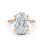Cathedral Style Halo French U Pave Set Lab Grown Diamond Engagement Ring IGI Certified 4.55 Ctw.