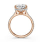 Cathedral Oval Halo French U Pave Set Diamond Engagement Ring