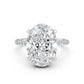 Cathedral Style Halo French U Pave Set Lab Grown Diamond Engagement Ring IGI Certified 4.55 Ctw.