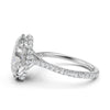 Cathedral Oval Halo French U Pave Set Diamond Engagement Ring