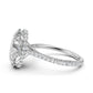 Cathedral Style Halo French U Pave Set Lab Grown Diamond Engagement Ring IGI Certified 4.55 Ctw.