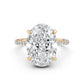 Cathedral Oval Halo French U Pave Set Diamond Engagement Ring