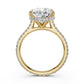 Cathedral Style Halo French U Pave Set Lab Grown Diamond Engagement Ring IGI Certified 4.55 Ctw.