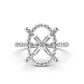 Cathedral Style Halo French U Pave Set Semi Mount Lab Grown Diamond Engagement Ring 0.55Ct.
