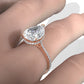 Cathedral Pear Halo French U Pave Set Diamond Engagement Ring
